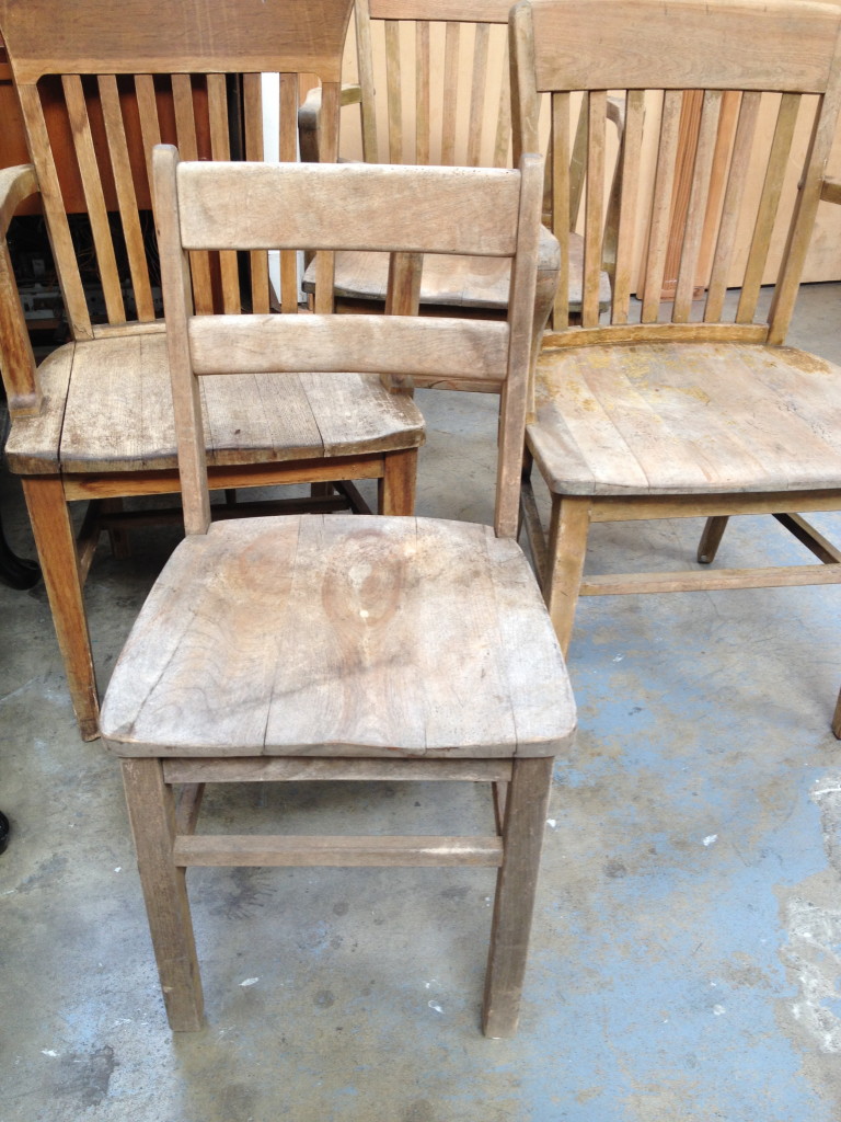 weathered white oak chairs