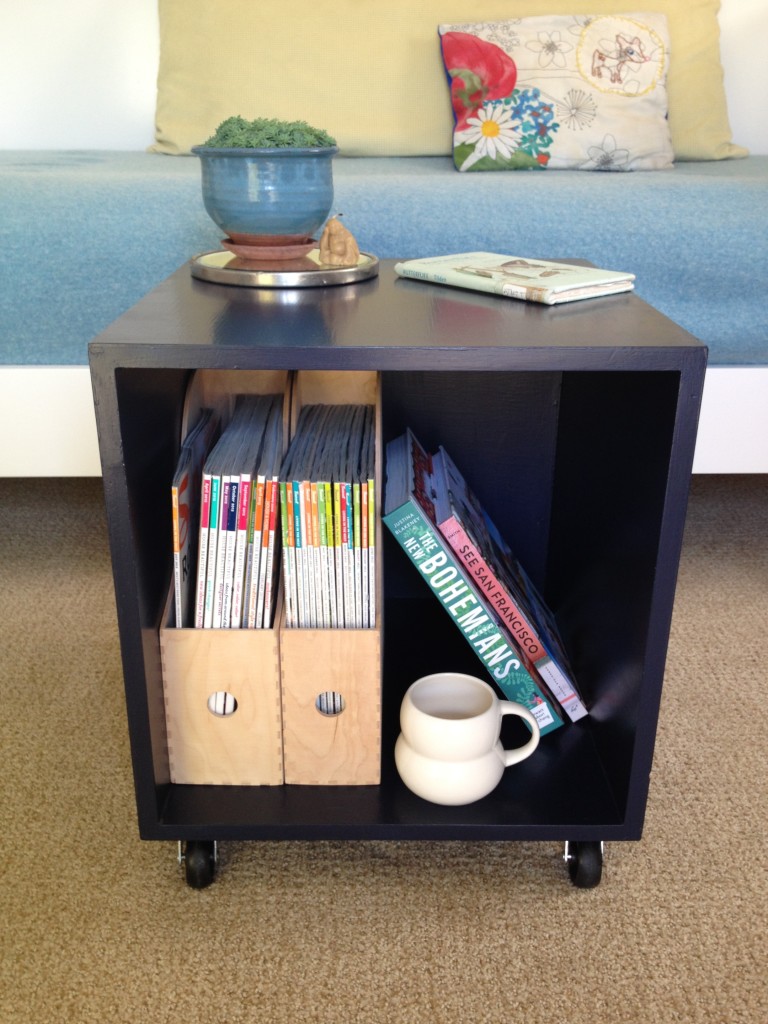 plain box side table