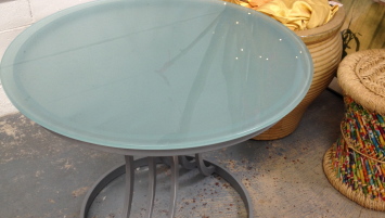 frosted glass table