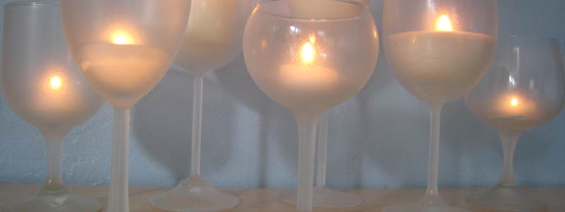 upcycled wine glasses candle holders